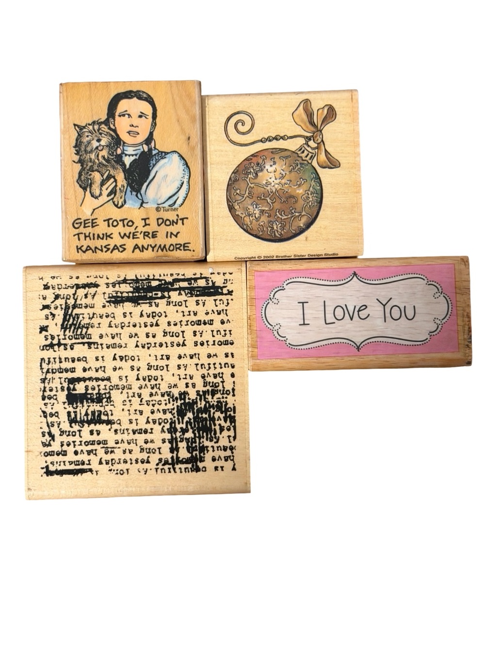 Wizard of Oz Rubber Stamp Set Dorothy Toto I Love You Craft Stamps